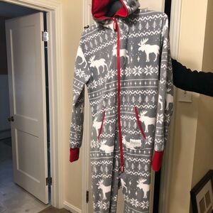 Tipsy Elves Gray and Red Women’s Pajama outfit